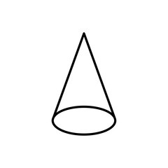 Fototapeta premium Cone shape 3D icon vector outline logo sign