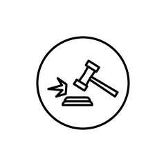 Court judgement icon vector outline logo sign