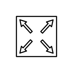 Expand icon vector outline logo sign