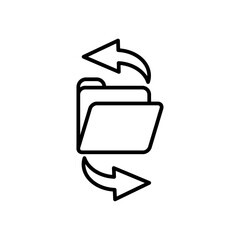 Folder sync icon vector outline logo sign
