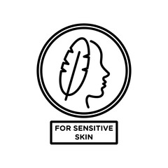 For sensitive skin icon vector outline logo sign