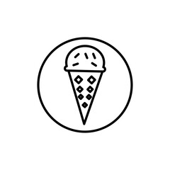 ice cream cone icon vector outline logo sign