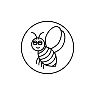recommend clip art: honey Bee icon vector outline logo sign