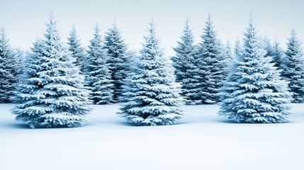 Fototapeta premium Snowy Winter Forest Scene with Majestic Fir Trees