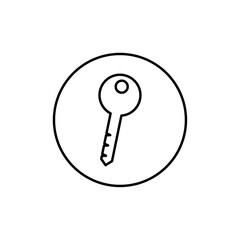 Key icon vector outline logo sign