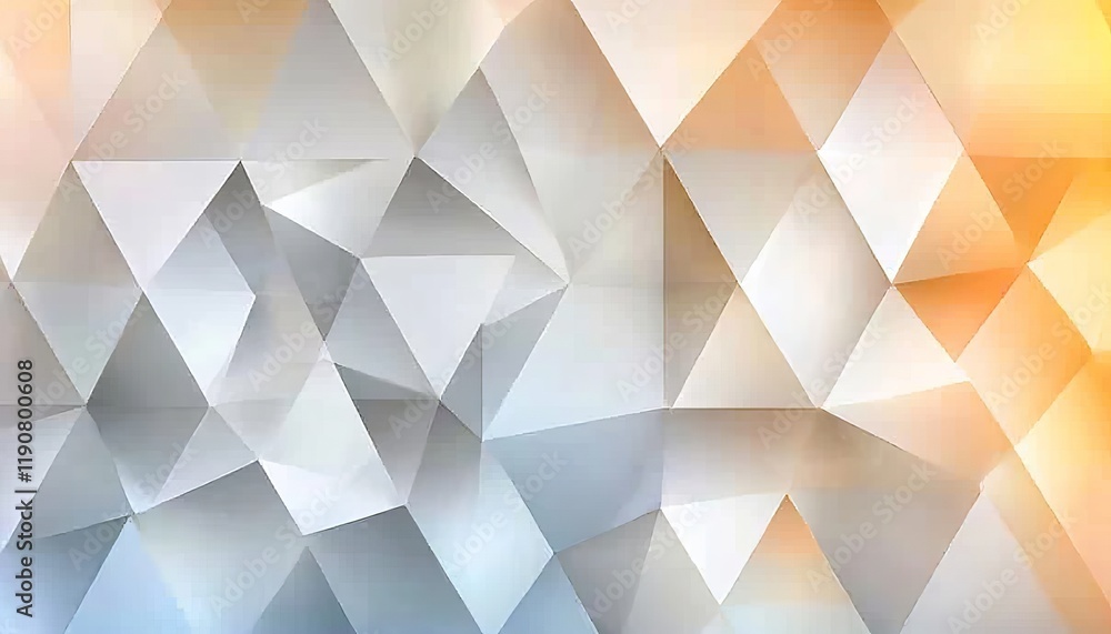 Poster abstract background, soft blue, grey and yellow gradient with subtle triangle pattern, bokeh effect