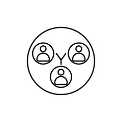 Modern teamwork icon vector outline logo sign