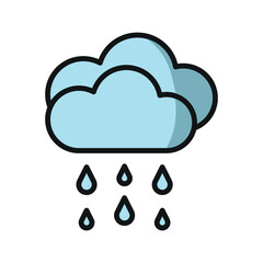 Rainy icon featuring a playful and illustrative style, ideal for adding a cozy and refreshing vibe to outdoor, forecast, or lifestyle-related designs