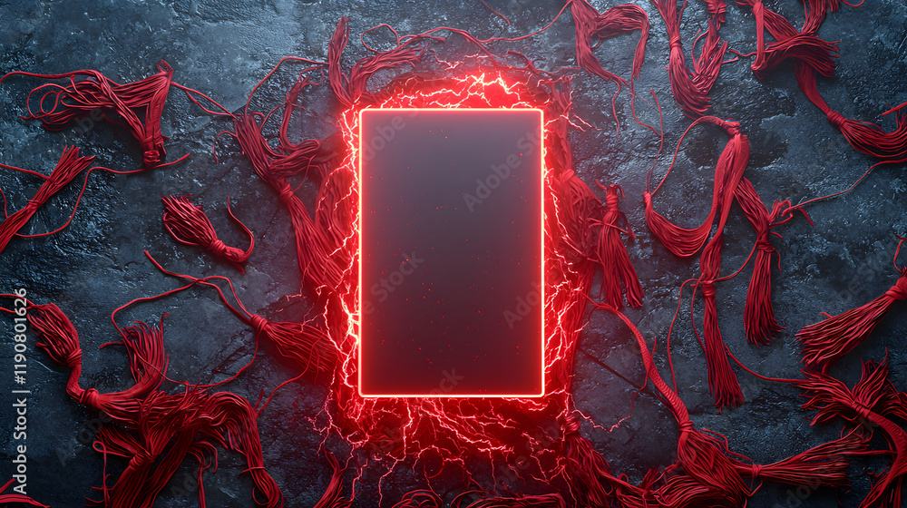 Poster dynamic red lighting design artistic studio graphic creation modern environment close-up view energy