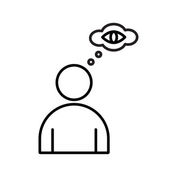 Paranoia icon vector outline logo sign