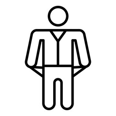 poor person empty pockets icon vector outline logo sign