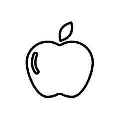 Red apple icon vector outline logo sign