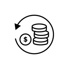 refund money icon vector outline logo sign