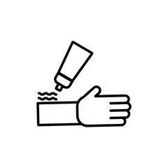 relief gel on arm icon vector outline logo sign