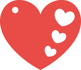 Valentine's Day heart gift tag. Red heart vector illustration