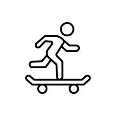 skateboarding icon vector outline logo sign