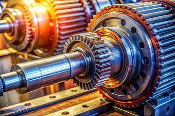 Fototapeta premium Industrial Drive Shaft: Robust Mechanical Components & Strength - High-Resolution Stock Photo