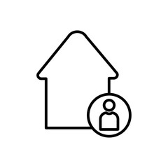 Stay home icon vector outline logo sign