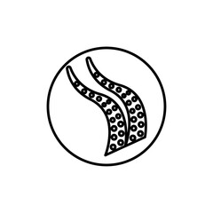 Tentacles octopus icon vector outline logo sign
