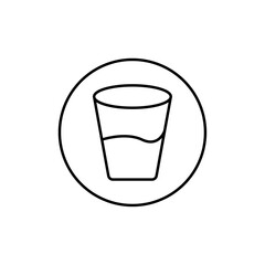 Water glass icon vector outline logo sign