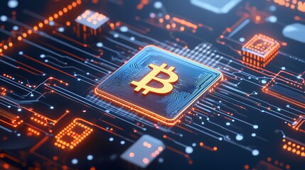 Obraz premium Exploring the Future of Finance with Bitcoin and Cryptocurrency Technology