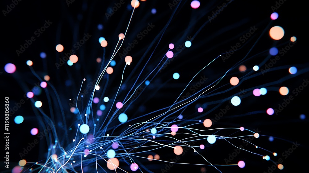 Poster connecting the dots in a network of light and data