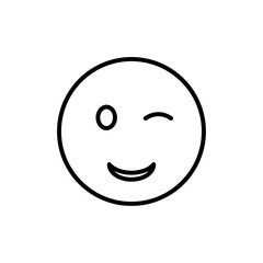 Winking eye icon vector outline logo sign
