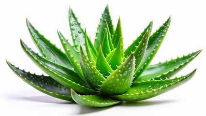 Fototapeta premium Isolated Aloe Vera Plant, Medicinal Succulent, Herbal Remedy, Skincare Ingredient, Natural Healing