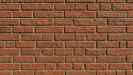 Fototapeta premium Closeup of a classic red brick wall with detailed texture, ideal for use in backgrounds, interior design concepts and architecture visuals