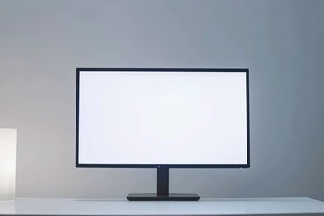 Ultra Hd Visual of Computer Screen on White Room Mock Up
