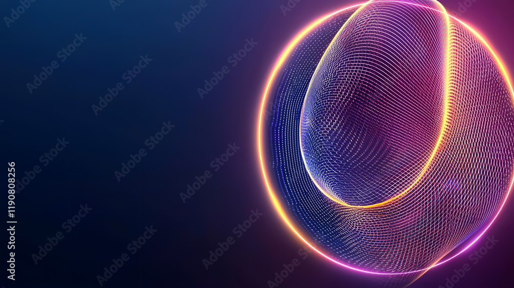 Aufkleber dynamic 3d wireframe sphere digital art abstract design colorful atmosphere futuristic viewpoint