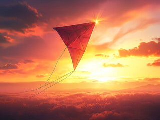 Sunset Kite Flight
