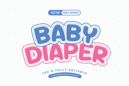 Baby Diaper Editable Text Effect