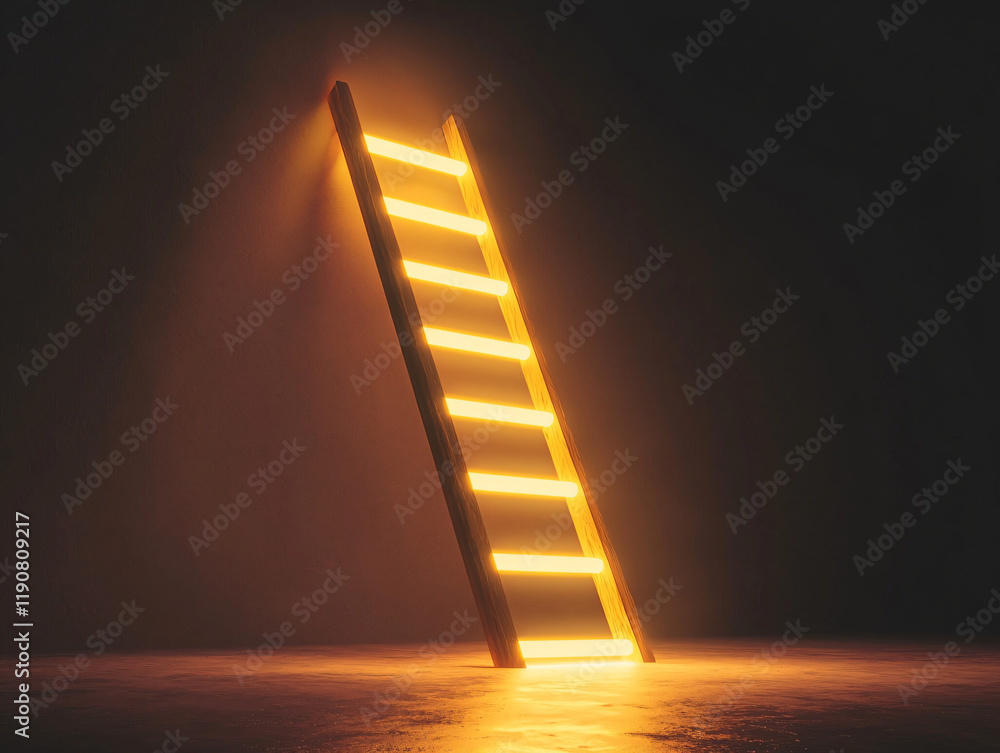 Canvas Prints Glowing Ladder to Success