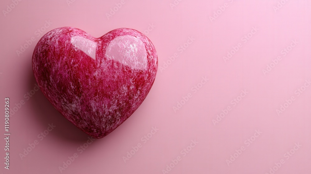 Poster pink heart shape on a solid pink background creating a simple yet striking visual composition valent