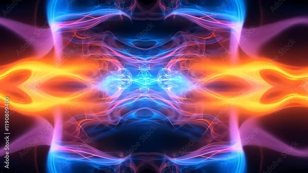 Poster bright swirling colors create an abstract design with glowing patterns and vibrant energy