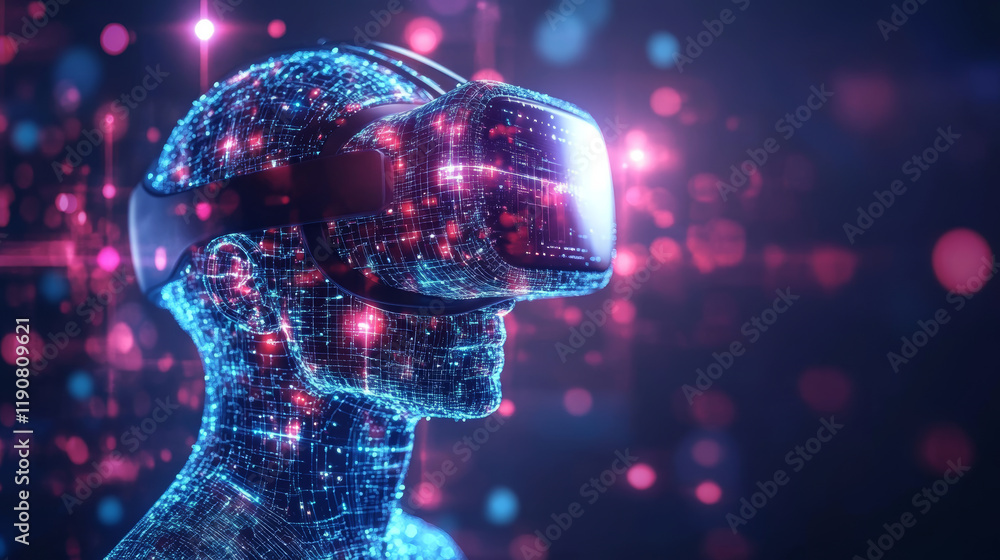 Poster exploring virtual reality technology a futuristic perspective in digital environments