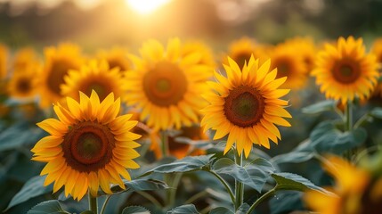 Obraz premium Sunflower field in summer