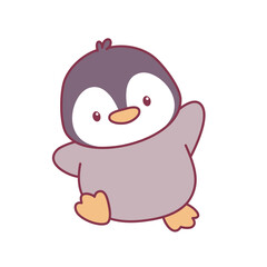 Cute and adorable baby penguin character illustration