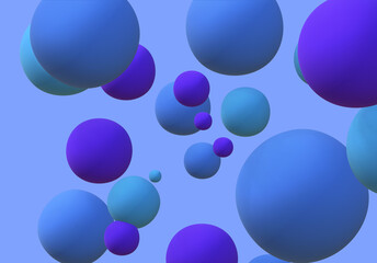 3D render of abstract colorful spheres of balls on background.