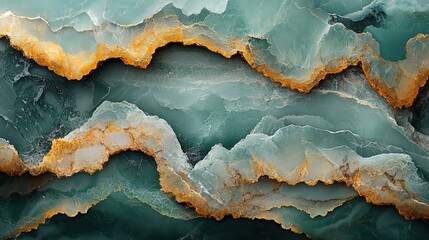 Obraz premium Green marble abstract design with a countertop texture, resembling a painted stone background pattern