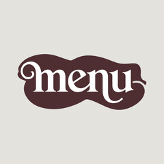 Elegant and Creative Menu Typography with Stylish Stroke Text and Modern Calligraphy Design for Restaurant Branding and Culinary Art