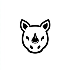 Rhinoceros head, vector art, white background, logo design