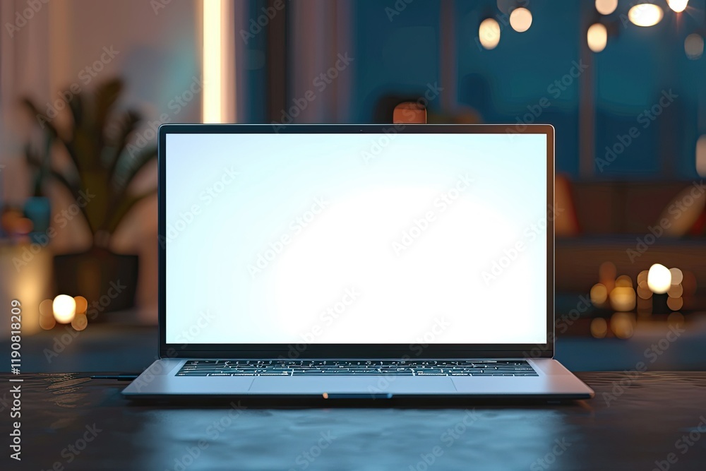 Fototapete high resolution image of laptop mockup 3d rendering