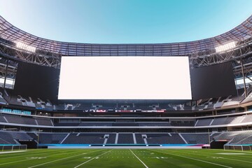 Detailed Image of Empty Electronic Scoreboard at a Football Stadium
