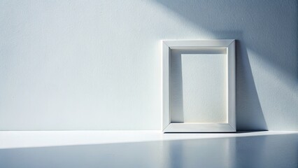 Silhouette of White Frame Against White Wall - Minimalist Modern Art Photography