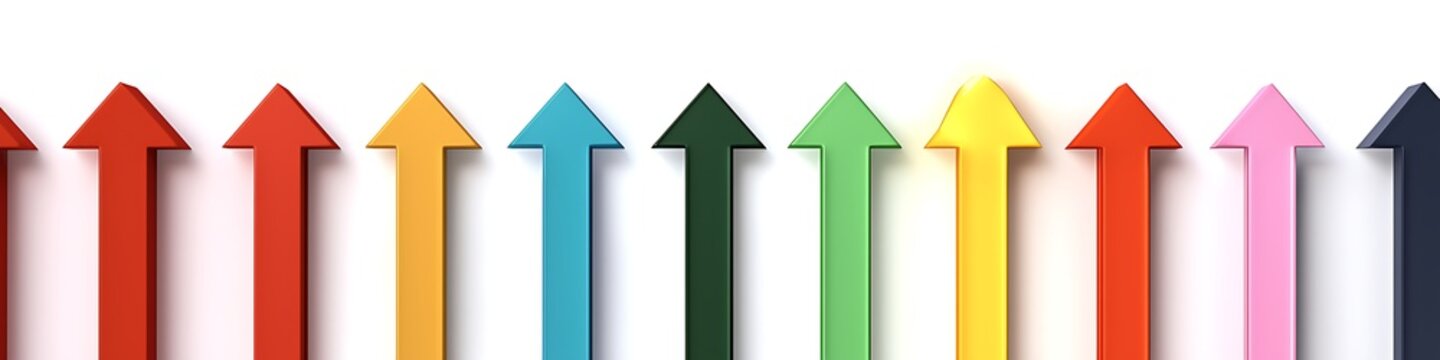 Growth success arrow icons against a white background.