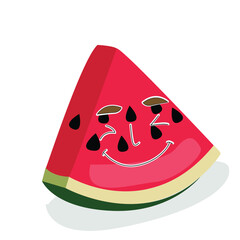 cute watermelon. Vector modern flat style cartoon character illustration icon