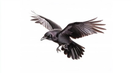 Fototapeta premium Elegant Raven in Flight. Generative AI