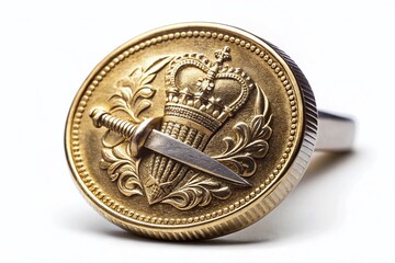 Long Exposure Photo of Hollow Crown & Dagger Two Pound Coin